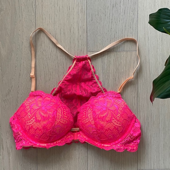 Victoria’s Secret PINK Racerback Pink Lace Bra - Picture 1 of 5